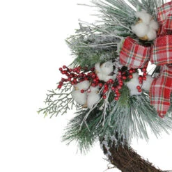 Northlight Real Touch™? Iced Mixed Pine And Holly Berry Artificial Christmas Wreath - 24" - Unlit -Festival northlightkji15968 51917.1636546341