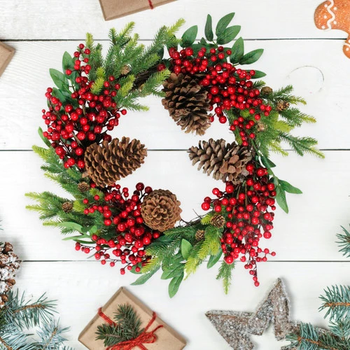 Northlight Real Touch™ Pinecone And Berry Artificial Christmas Wreath - 22" - Unlit 4 Northlight Real Touch™ Pinecone And Berry Artificial Christmas Wreath - 22" - Unlit - Image 2