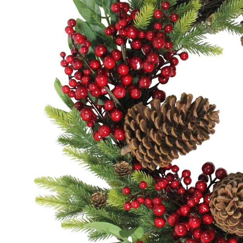 Northlight Real Touch™ Pinecone And Berry Artificial Christmas Wreath - 22" - Unlit 5 Northlight Real Touch™ Pinecone And Berry Artificial Christmas Wreath - 22" - Unlit - Image 3