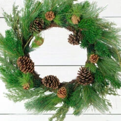 Northlight Real Touch™? Mixed Pine And Pinecone Artificial Christmas Wreath - 24" - Unlit -Festival northlightvm02190 25442.1636546338