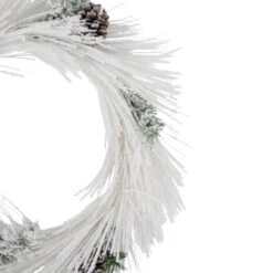Northlight 24" White Flocked Artificial Christmas Wreath With Pine Cones 10 Northlight 24" White Flocked Artificial Christmas Wreath With Pine Cones -Festival northlught z94019 2 91584.1709320415