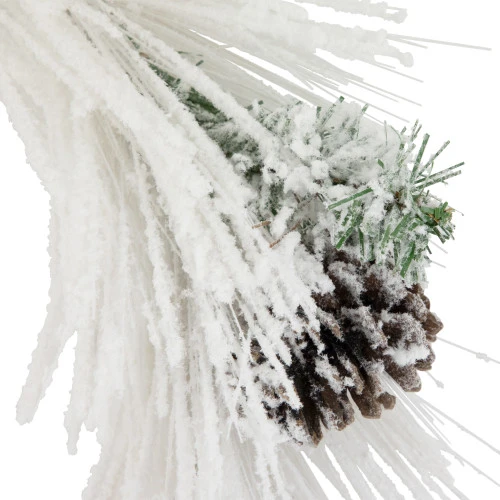 Northlight 24" White Flocked Artificial Christmas Wreath With Pine Cones 7 Northlight 24" White Flocked Artificial Christmas Wreath With Pine Cones - Image 5