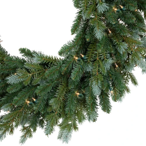Northlight Real Touch™? Pre-Lit Blue Spruce Artificial Christmas Wreath - 24" - Clear Lights 5 Northlight Real Touch™? Pre-Lit Blue Spruce Artificial Christmas Wreath - 24" - Clear Lights - Image 3