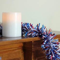 Northlight 12' X 4" Red And Blue Wide Cut Patriotic Tinsel Christmas Garland - Unlit -Festival vvesws7udti89v7foiftlxn8nna1j3yp 96632.1587642905