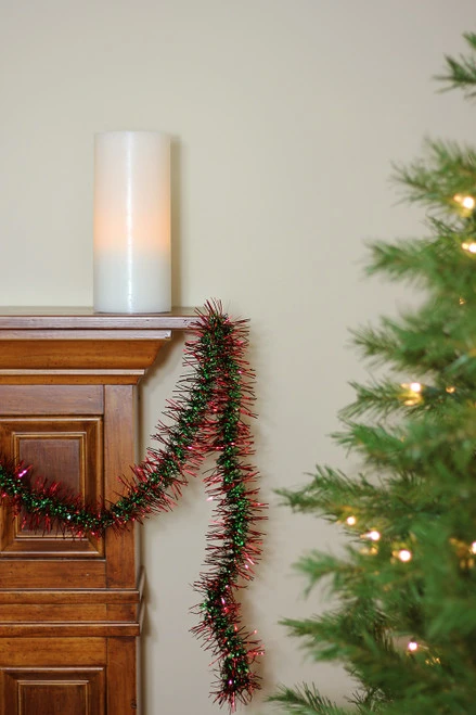 Northlight Spiral Center Commercial Christmas Tinsel Garland - 50' X 3" - Red And Green - Unlit 5 Northlight Spiral Center Commercial Christmas Tinsel Garland - 50' X 3" - Red And Green - Unlit - Image 3