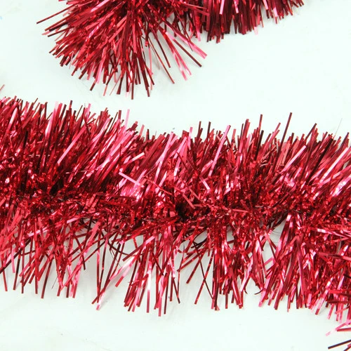Northlight Shiny 6-Ply Commercial Christmas Foil Tinsel Garland - 50' X 4" - Red - Unlit 4 Northlight Shiny 6-Ply Commercial Christmas Foil Tinsel Garland - 50' X 4" - Red - Unlit - Image 2
