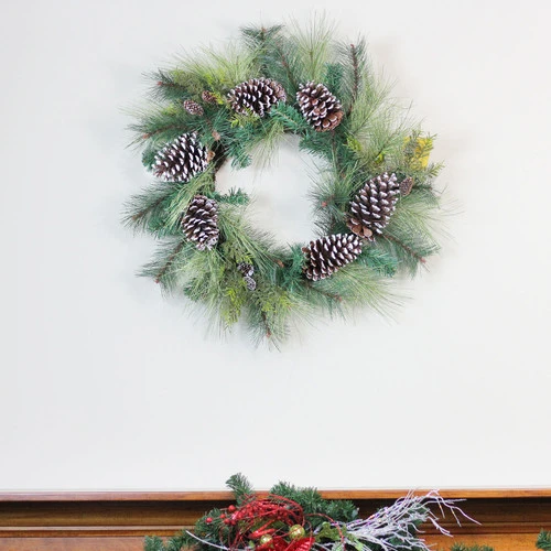 Northlight Mixed Long Needle Pine And Pine Cone Artificial Christmas Wreath - 28" - Unlit 5 Northlight Mixed Long Needle Pine And Pine Cone Artificial Christmas Wreath - 28" - Unlit - Image 3